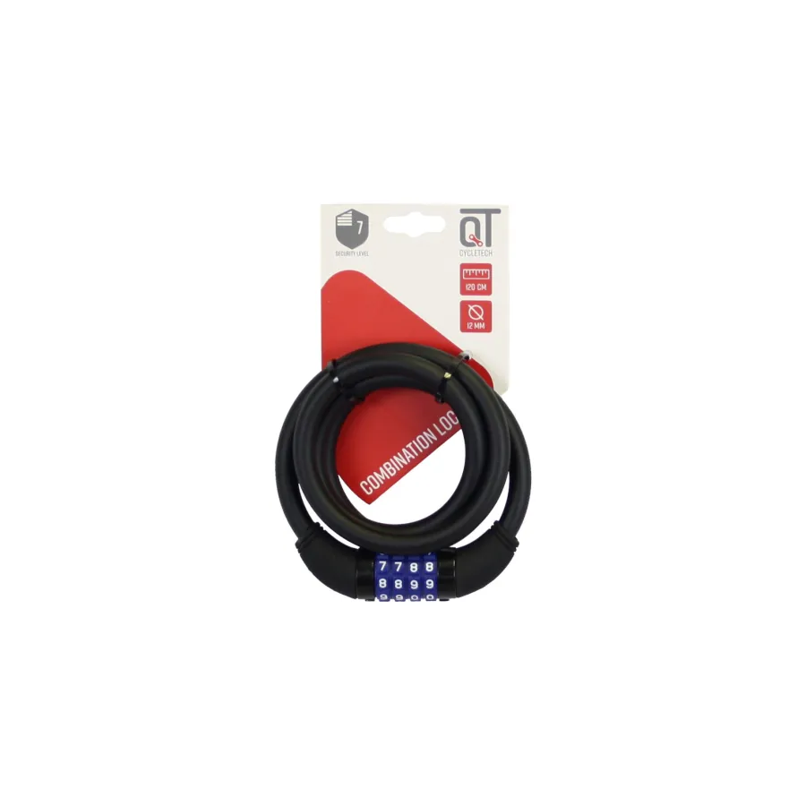 Silicon Combination Lock 12x1200mm Black