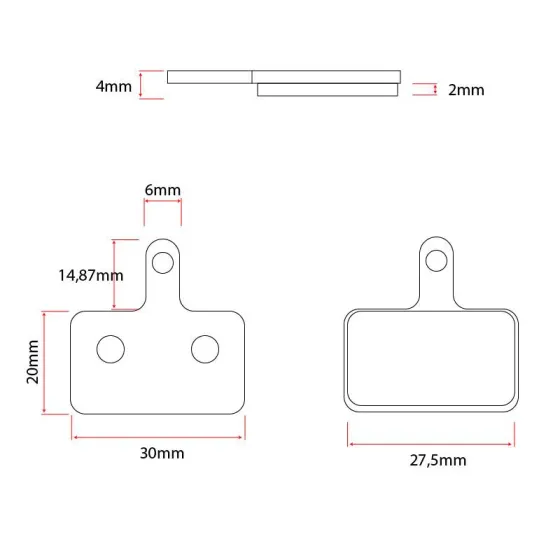 All semi metal Brake pads (pair) For Scooter/ E-bike size : 30.9MM*35.1MM