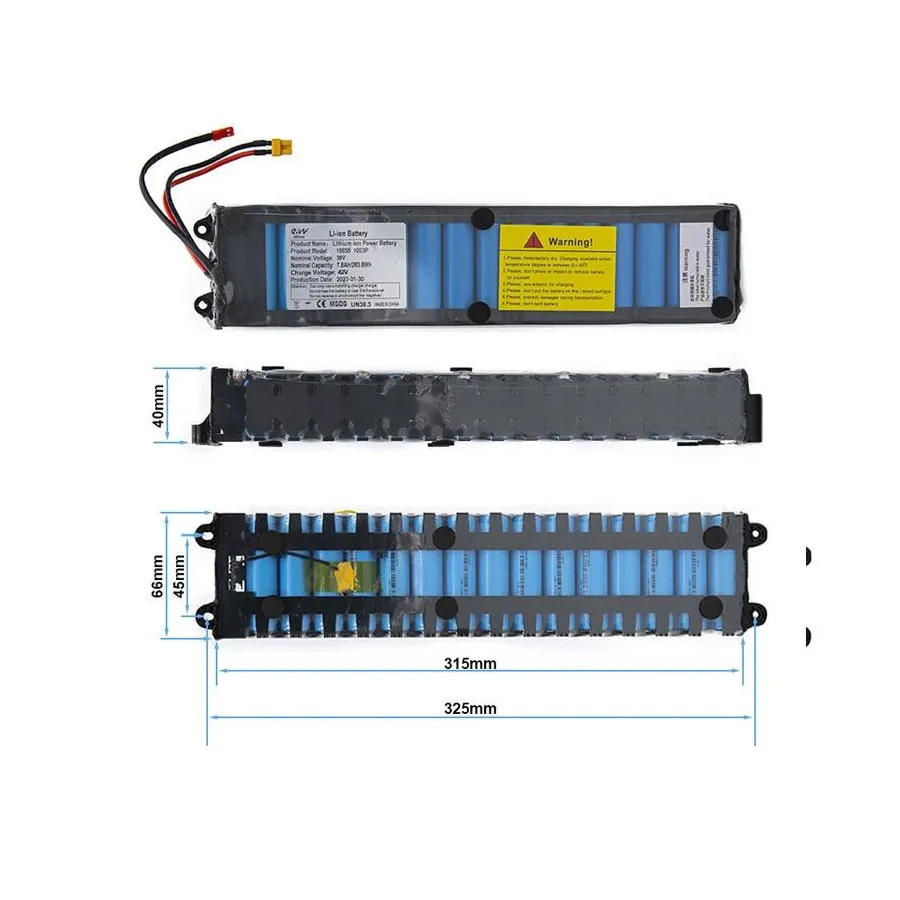 36 V 7,8 A/H-accu met XT30- en JST [eWheel]-connectoren