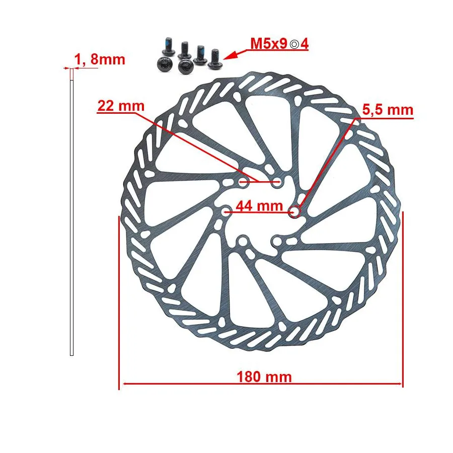 E-wheel - Remschijf G3 - Zilver - 180mm - 6 Gaats (6H)