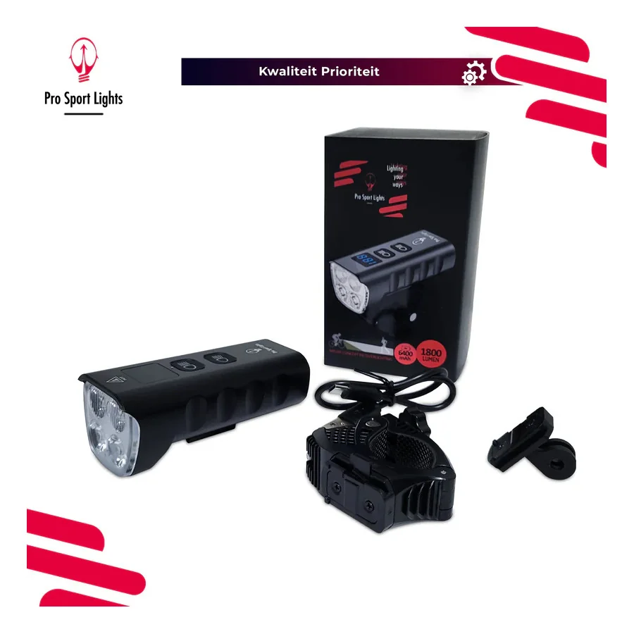 Pro Sport Lights Performance 1800 Lumen Fietsverlichting - Racefiets/MTB