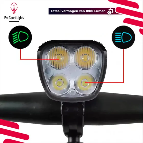 Pro Sport Lights Performance 1800 Lumen Fietsverlichting - Racefiets/MTB