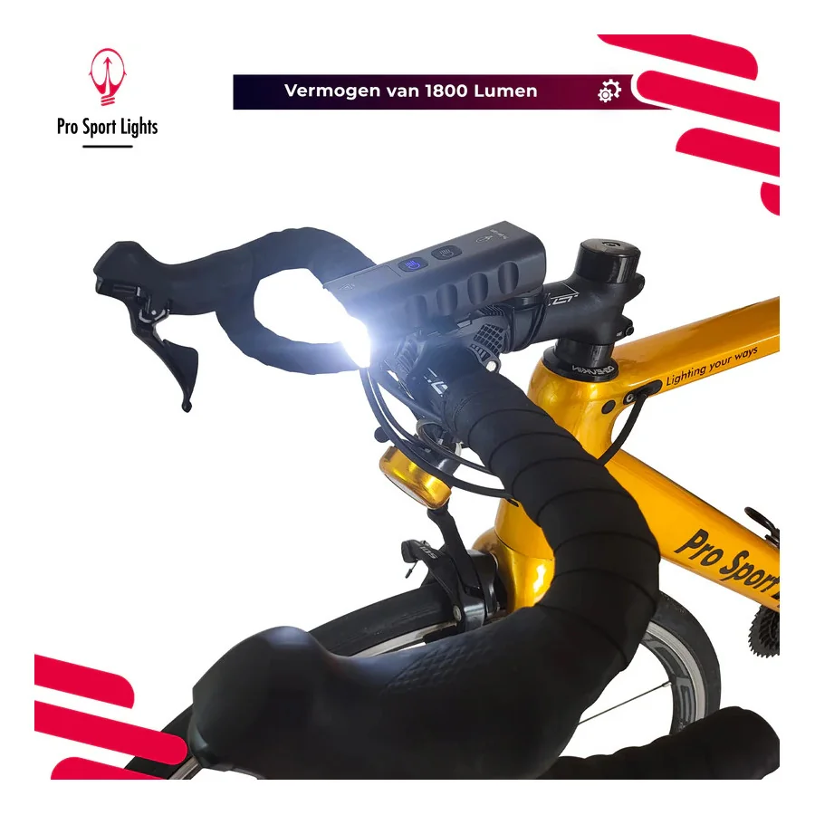 Pro Sport Lights Performance 1800 Lumen Fietsverlichting - Racefiets/MTB