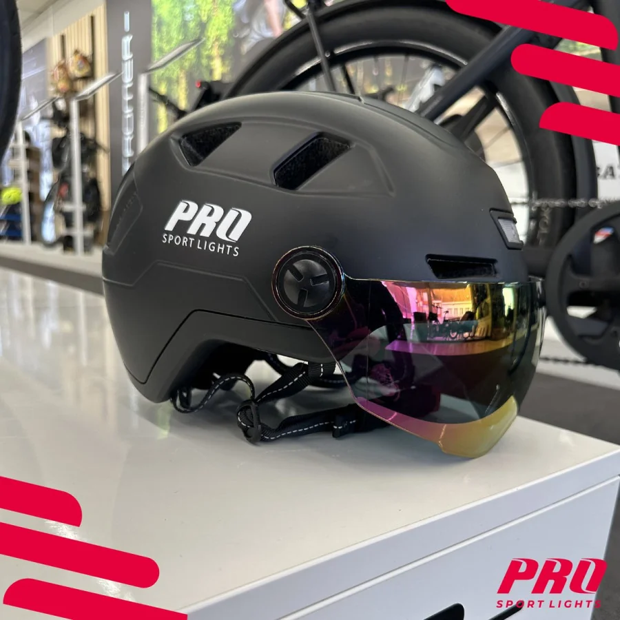Fietshelm met Visier & Oorwarmers Speed Pedelec - Helm Medium Zwart