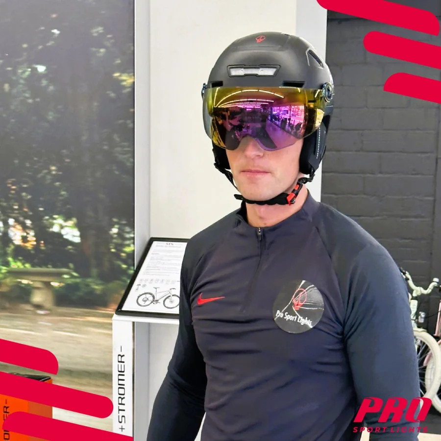 Fietshelm met Visier & Oorwarmers Speed Pedelec - Helm Medium Zwart