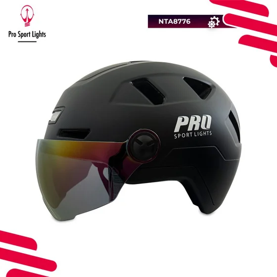 Fietshelm met Visier & Oorwarmers Speed Pedelec - Helm Medium Zwart