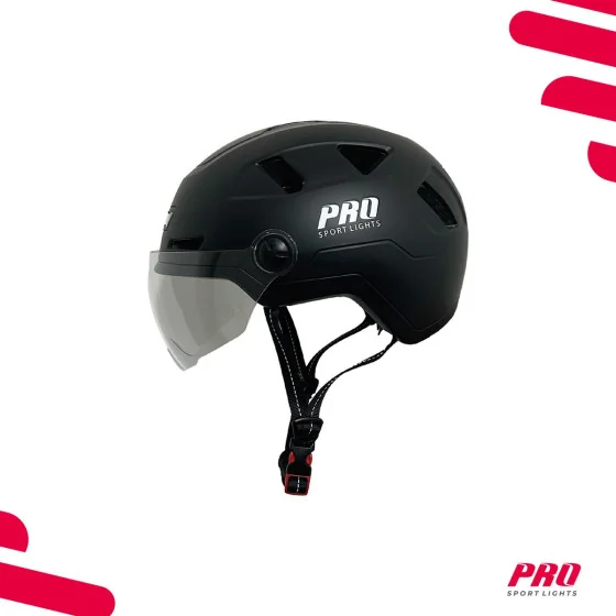 Fietshelm met Visier & Oorwarmers Speed Pedelec - Helm Medium Zwart