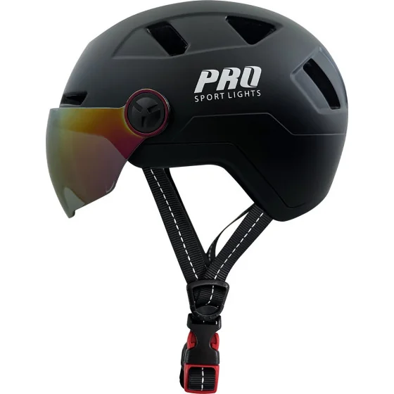 Fietshelm met Visier & Oorwarmers Speed Pedelec - Helm Medium Zwart