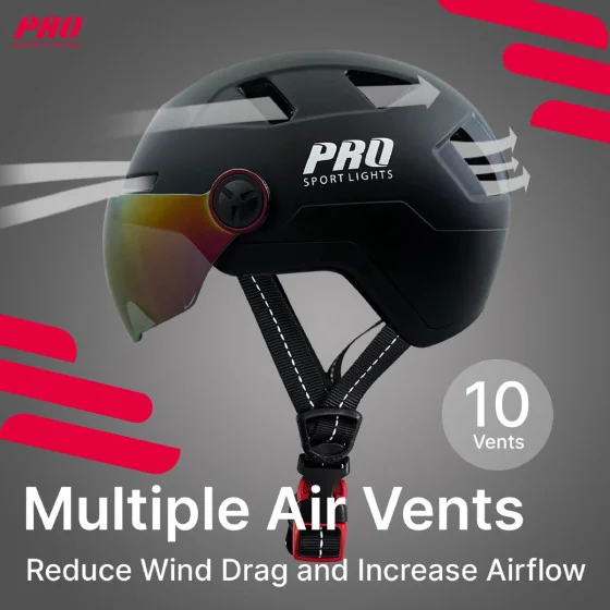Fietshelm met Visier & Oorwarmers Speed Pedelec - Helm Medium Zwart