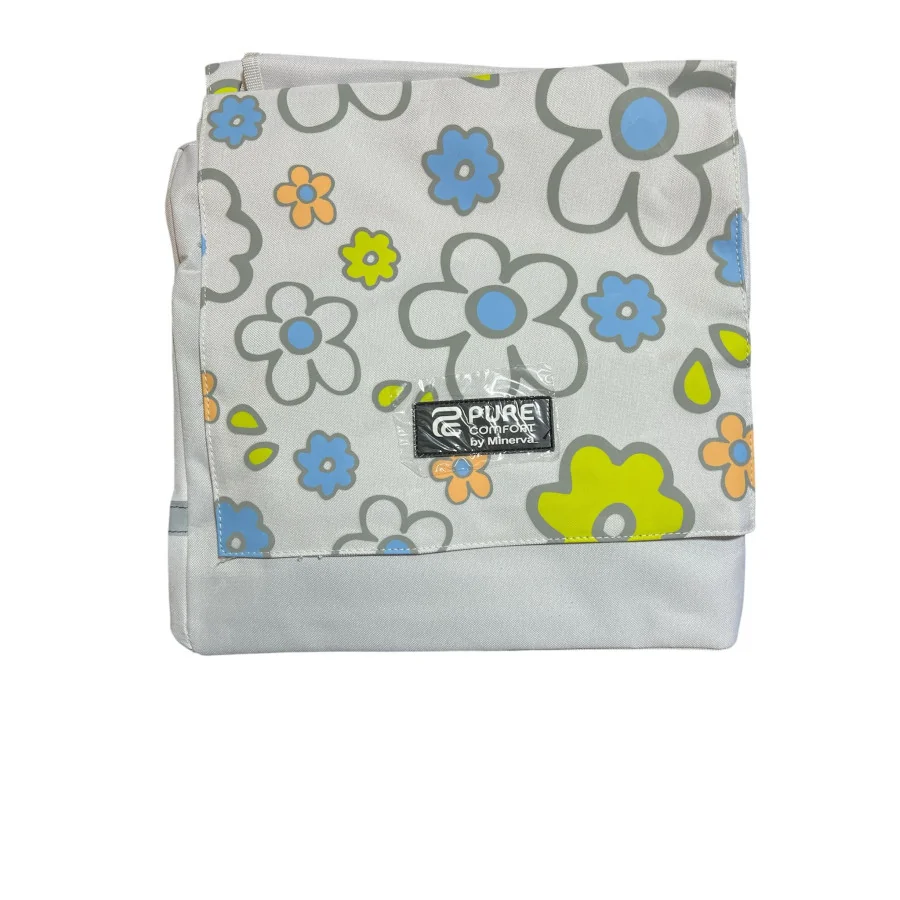 double bicycle rear satchel pannier white flower pure